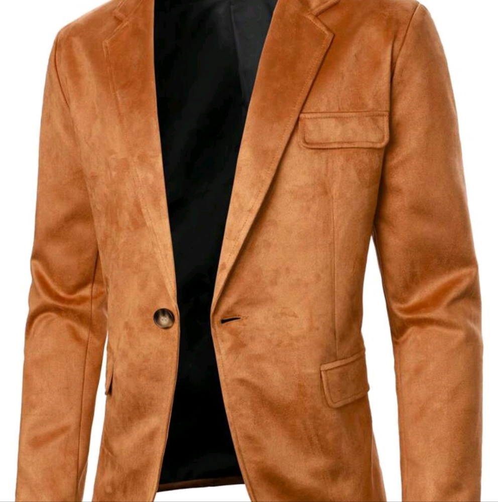 Men's Notched Lapel Fake Pocket Blazers - Picture 4 of 6